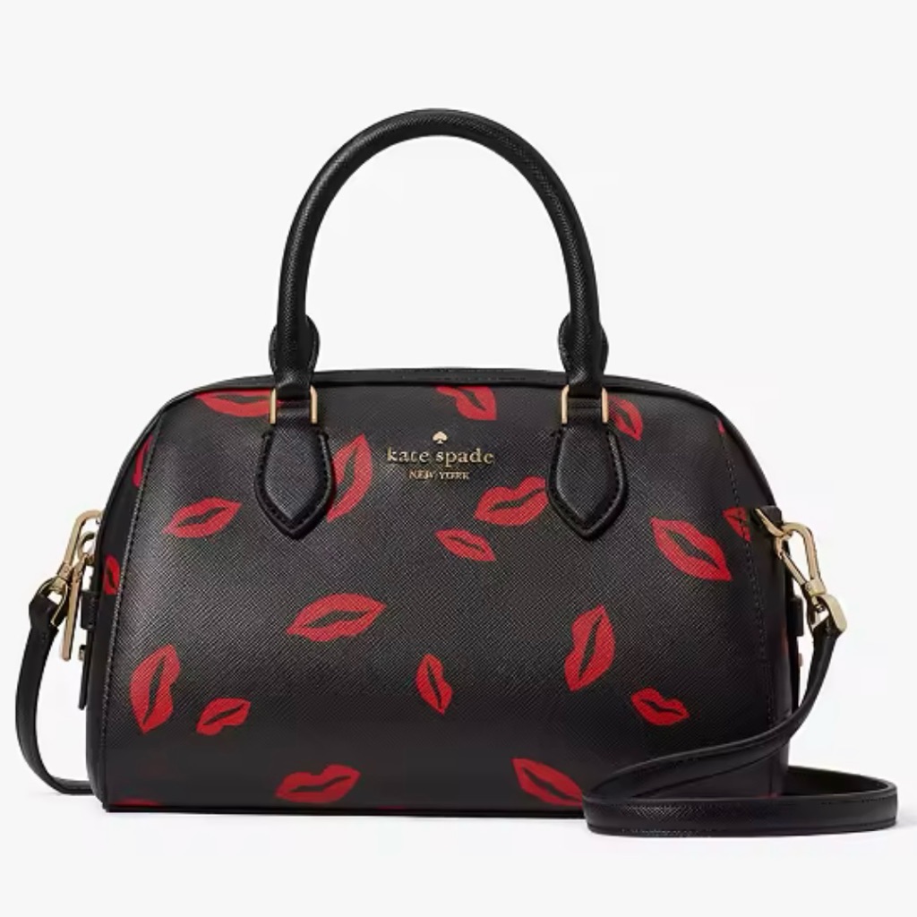 Kate Spade Madison Lip Tods Duffie Lipstick Print Bag Crossbody Top Handle